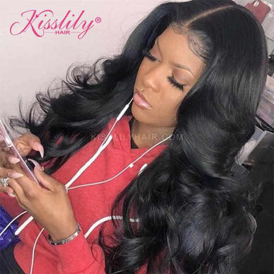 Kisslily Hair 13x6 Lace Frontal Wigs Body Wave Human Hair Wigs For Black Women Brazilian Hair Natural [NAW18]-Hair Accessories-Kisslilyhair